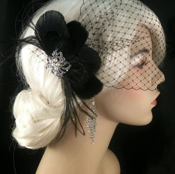 1930s-40s mink mourning veil - Picture 1 of 4